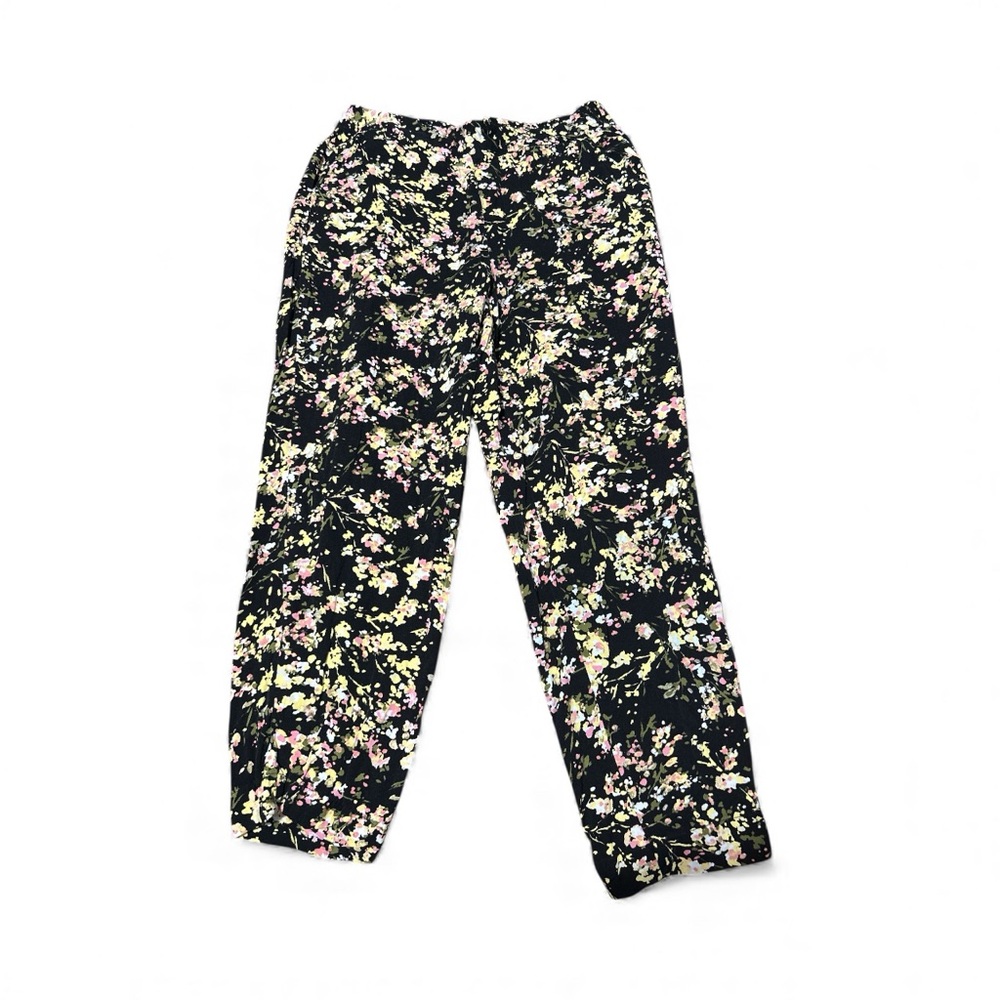 Jessica Simpson Size Medium Floral Print Black Pants